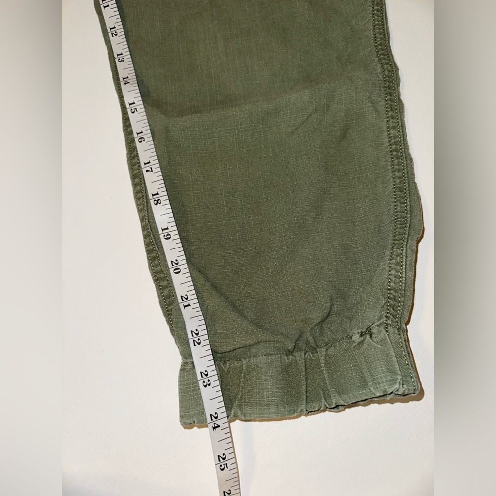 J.Crew Point Sur Seaside Drawstring Jogger Pants Olive Linen Lyocell Women’s 10 - Picture 8 of 9